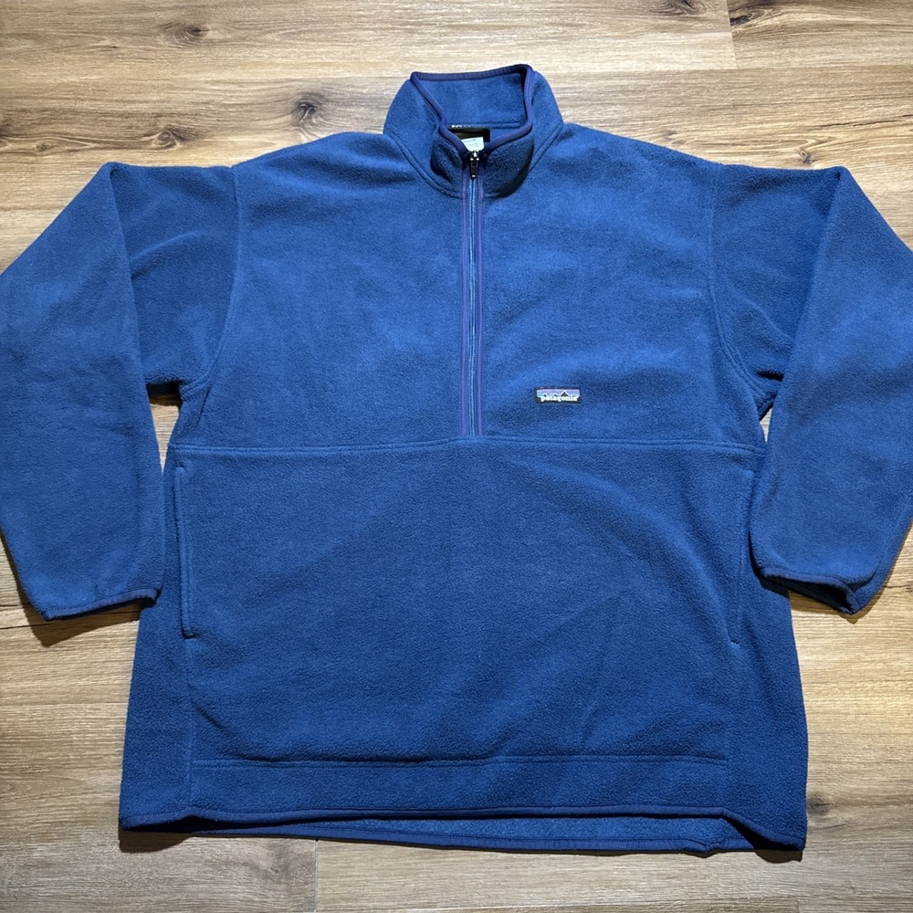 Vintage Patagonia Synchilla‎ Men's Size XL 1/2 Zip Marsupial Fleece Blue 2004